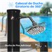 Duche Solar Exterior Liga de Zinco Outsunny Preto
