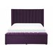 Beliani Cama com estrado Veludo NOYERS 170x247 Azul Marino