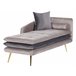 Beliani Chaise longue versão à direita Veludo GONESSE Cinza