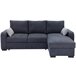 Chaise longue com cama BROADWAY reversível 3 lugares cinza escuro Cinza Escuro