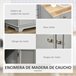 Aparador MDF e Madeira de Borracha HOMCOM, casa - cozinha Cinza