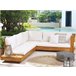 Beliani Conjunto lounge Madeira de acácia MARETTIMO Branco/ Bege