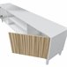Compacto de TV 180cm branco e natural MELISS Branco/ Madeira