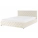 Beliani Cama com estrado Veludo AMIENS 191x217 Bege