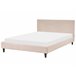 Beliani Cama com estrado Poliéster FITOU 150x214 Areia