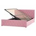 Beliani Cama com armazenamento Veludo ROCHEFORT 150x214 Rosa