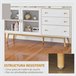 Aparador de Cozinha MDF, Vidro e Madeira de Borracha HOMCOM 160 Branco