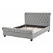 Beliani Cama com estrado Veludo AVALLON 152x233 Cinza Claro