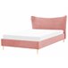 Beliani Cama Terciopelo CHALEIX 168x212 Rosa Talco