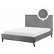 Beliani Cama com estrado Veludo BAYONNE 171x212 Cinza Claro