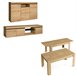 Conjunto de móveis para sala de estar - Aparador + Mesa de centro + Suporte para TV - Modelo Wind Carvalho