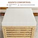 Banco com Arrumação Poliéster, Bambu e MDF HOMCOM, casa - quarto Castanho
