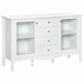 Aparador de Cozinha MDF, Vidro Temperado HOMCOM 136 Branco