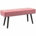 Banco de Pé de Cama Veludo (100% poliéster), esponja e aço HOMCOM Rosa