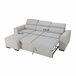 Chaise longue reversível com 3 lugares e cama GUSTO cinzento Cinza