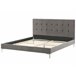 Beliani Cama com estrado Veludo AMBERT 188x212 Cinza