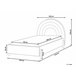 Beliani Cama com estrado Veludo ANET 100x216 Azul Claro