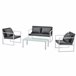 [casa.pro] Conjunto de mobiliário de jardim 2x cadeiras de jardim Branco