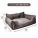 Cama para animais de estimação + comedouro duplo Castanho