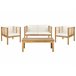 Beliani Conjunto lounge Madeira de acácia PACIFIC Branco/ Bege