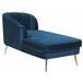 Beliani Chaise longue à direita Veludo ALLIER Azul Marino