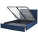 Beliani Cama baú Veludo VERNOYES 188x214 Azul Marino