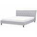 Beliani Cama com estrado Poliéster SAVERNE 197x228 Cinza Claro