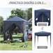 Pérgola de Jardim Aço e Tecido de Oxford Outsunny 200x200 Azul