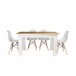 Pack Poupança: Mesa de Jantar + 4 Cadeiras + Mesa de Centro 140x80 Branco