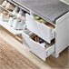 Banco para sapatos com almofada almofadada FSR185-W SoBuy PT Branco