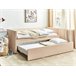 Beliani Cama com estrado Bouclé TROYES 99x213 Bege