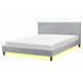 Beliani Cama com LED Poliéster FITOU 170x214 Cinza Claro