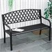 Banco de Jardim Aço e Ferro Fundido Outsunny 128x58 Preto