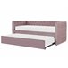 Beliani Cama com estrado Veludo GASSIN 100x231 Rosa