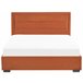 Beliani Cama com armazenamento Veludo ROUEN 168x214 Laranja