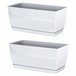 2x Caixa de Coubi de Gardeneiro de Plástico P. Branco