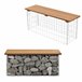 Banco de jardim gabião Friesland WPC 90x25 Castanho Claro