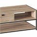 Mesa de centro Aliaj com 1 gaveta estilo industrial Preto/ Madeira