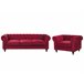 Beliani Conjunto de sofás CHESTERFIELD Vermelho