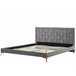 Beliani Cama com estrado Veludo LIMOUX 187x213 Azul Marino