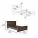 Base de cama completa Galanto, com moldura Castanho