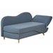 Beliani Chaise longue à direita Linho sintético MERI Azul
