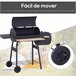 Barbecue a Carvão Aço laminado a frio e madeira Outsunny Preto