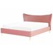 Beliani Cama Terciopelo CHALEIX 188x212 Rosa Talco