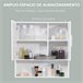 Armário Casa de Banho com Espelho MDF e Vidro kleankin 54 Branco