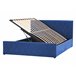 Beliani Cama com armazenamento Veludo ROCHEFORT 150x214 Azul Marino