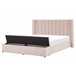 Beliani Cama de água Veludo NOYERS 190x247 Rosa Talco