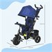 Triciclo para Bebés Metal, plástico e tecido de poliéster HOMCOM Azul