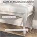 Banco Pé de Cama poliéster, madeira de borracha HOMCOM Cru