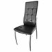 Cadeira de jantar Laci em couro sintético e cromo Preto